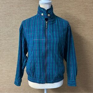 VTG Line-Up Jacket Women’s XS Blue Green Gold Plaid